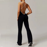 🖤 SISU VibeForm Jumpsuit – Sculpted Fit with V-Back Detail