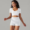 Ox Performance Seamless Ribbed V-Neck Two Piece Set