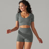 Ox Performance Seamless Ribbed V-Neck Two Piece Set