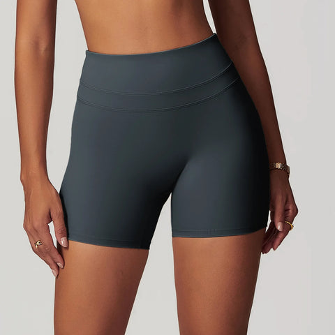 💛 SISU AeroFlex High-Waist Sports Shorts – Breathable Compression for Training, Yoga & Cycling
