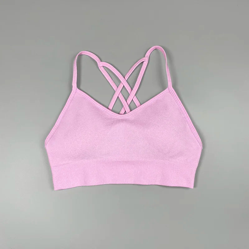 Vivid Flex Seamless Chalk Colour Way Strap Bra