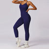 Vivid Flex Scrunch Backless Hollow-out Jumpsuit