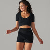 Ox Performance Seamless Ribbed V-Neck Two Piece Set