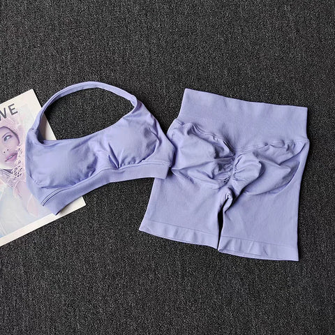 SISU “PulseRib” Set – Seamless Sleeveless Crop & Leggings Duo