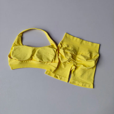 SISU “PulseRib” Set – Seamless Sleeveless Crop & Leggings Duo